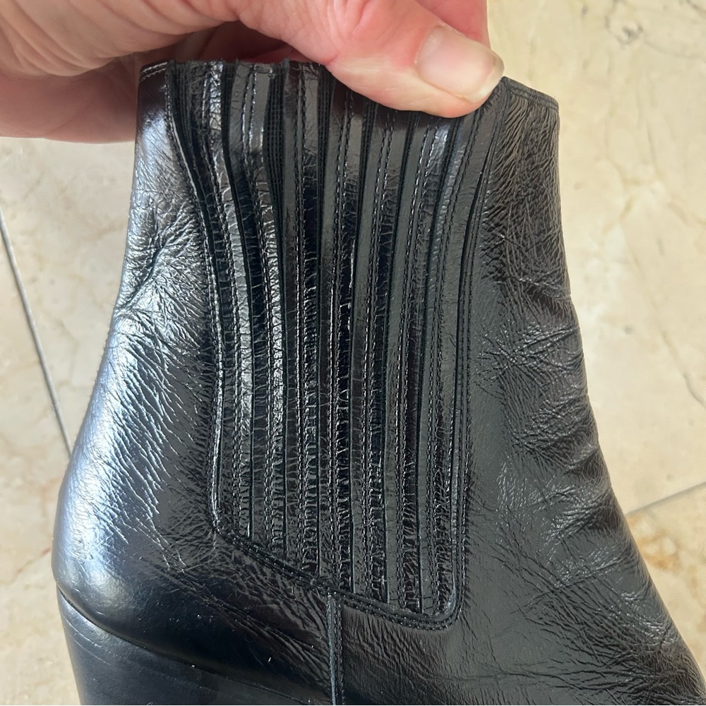 Saint Laurent Paris Black Leather Boots with Zipper Detail - Picture 12 of 16